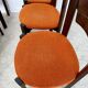 Set of 6 Girsberger Scandinavian style chairs from the 70s, vintage, solid wood, original fabric