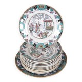 12 plates with large dish, Boch Frères Canton
