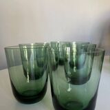 Set de 6 verres gobelets de verre vert 1960 XL