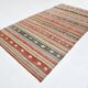 Brick Red Color Kilim Rug, 184x334Cm Living Room Rug,