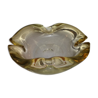Empty ashtray pocket Murano glass honey shell elements Seguso 1970 italy