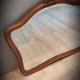 Elongated wooden mirror
