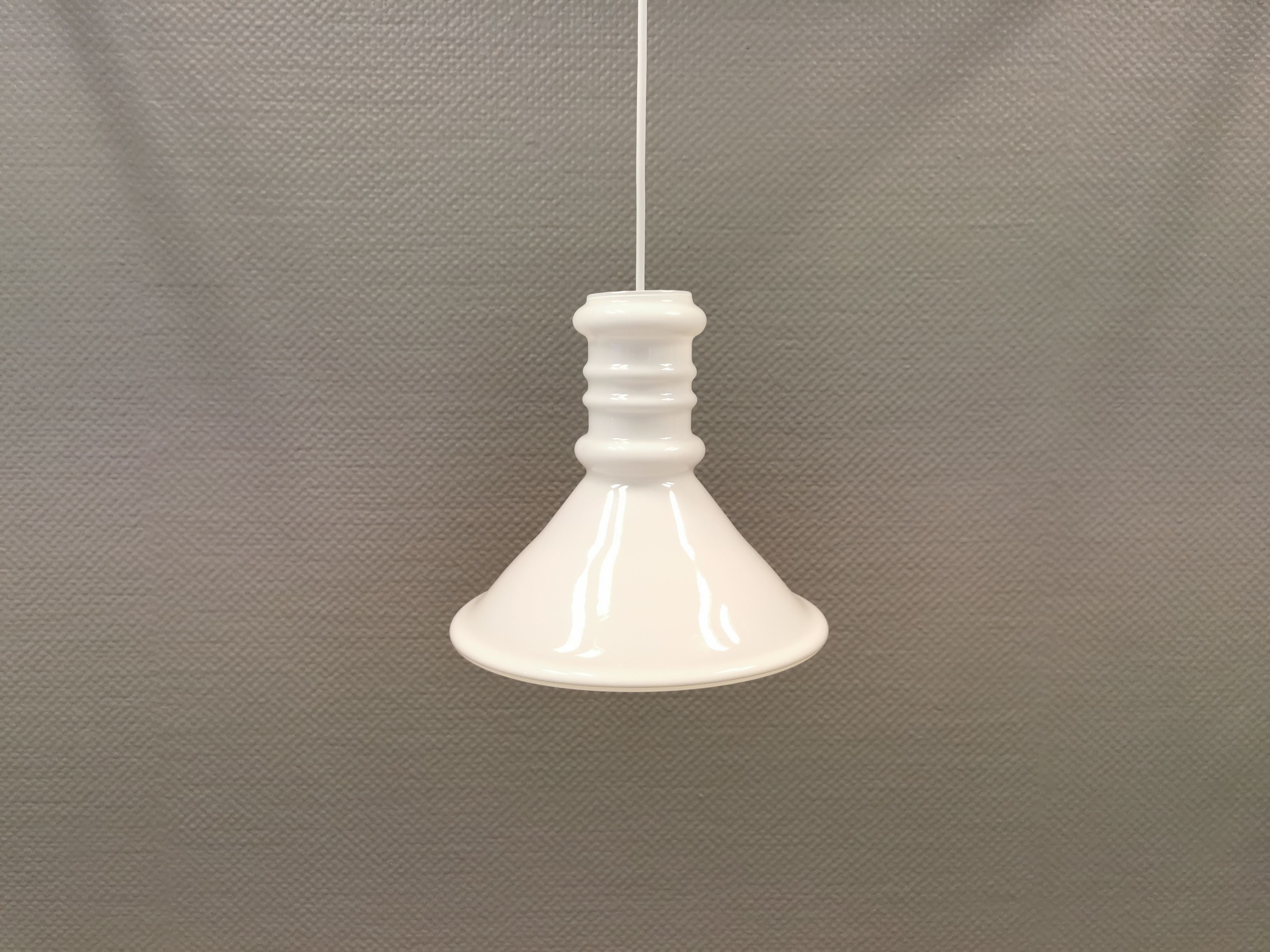 Older glass hanging lamp from Danish Holmegaard, model Apoteker lamp from the 1980s.