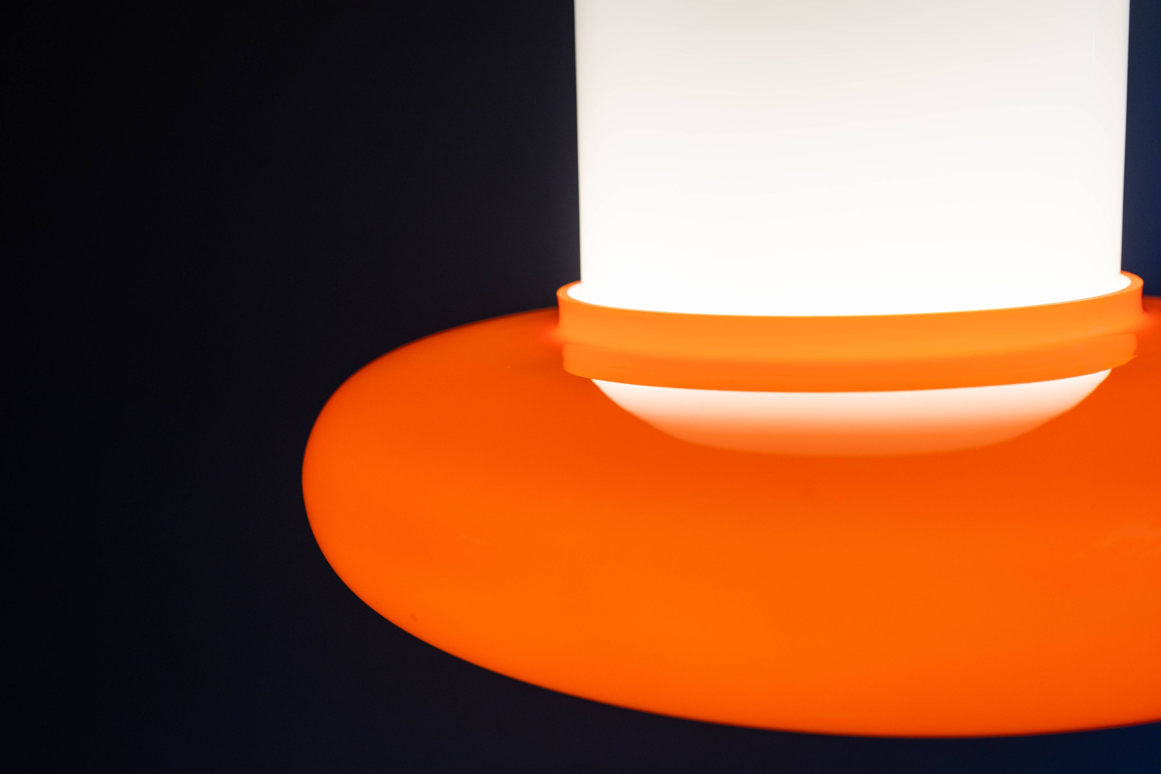 Vintage Czechoslovak Hanging Glass Lamp By Osvětlovací Sklo, 1970s