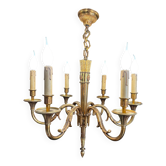 Louis XIV chandelier in gilded bronze – 6 light arms