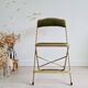 Chaise pliante ancienne velours vert