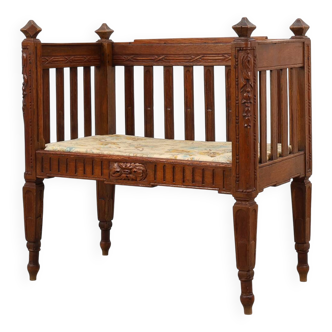 Large Arts & Crafts oak side chair, Belgium ca. 1915