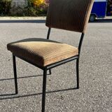 Vintage metal and velvet chair 1950