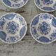 6 coupelles ridgway staffordshire windsor fleurs bleu