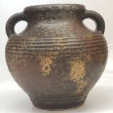 Vase en céramique émaillée West Germany reflets dorés
