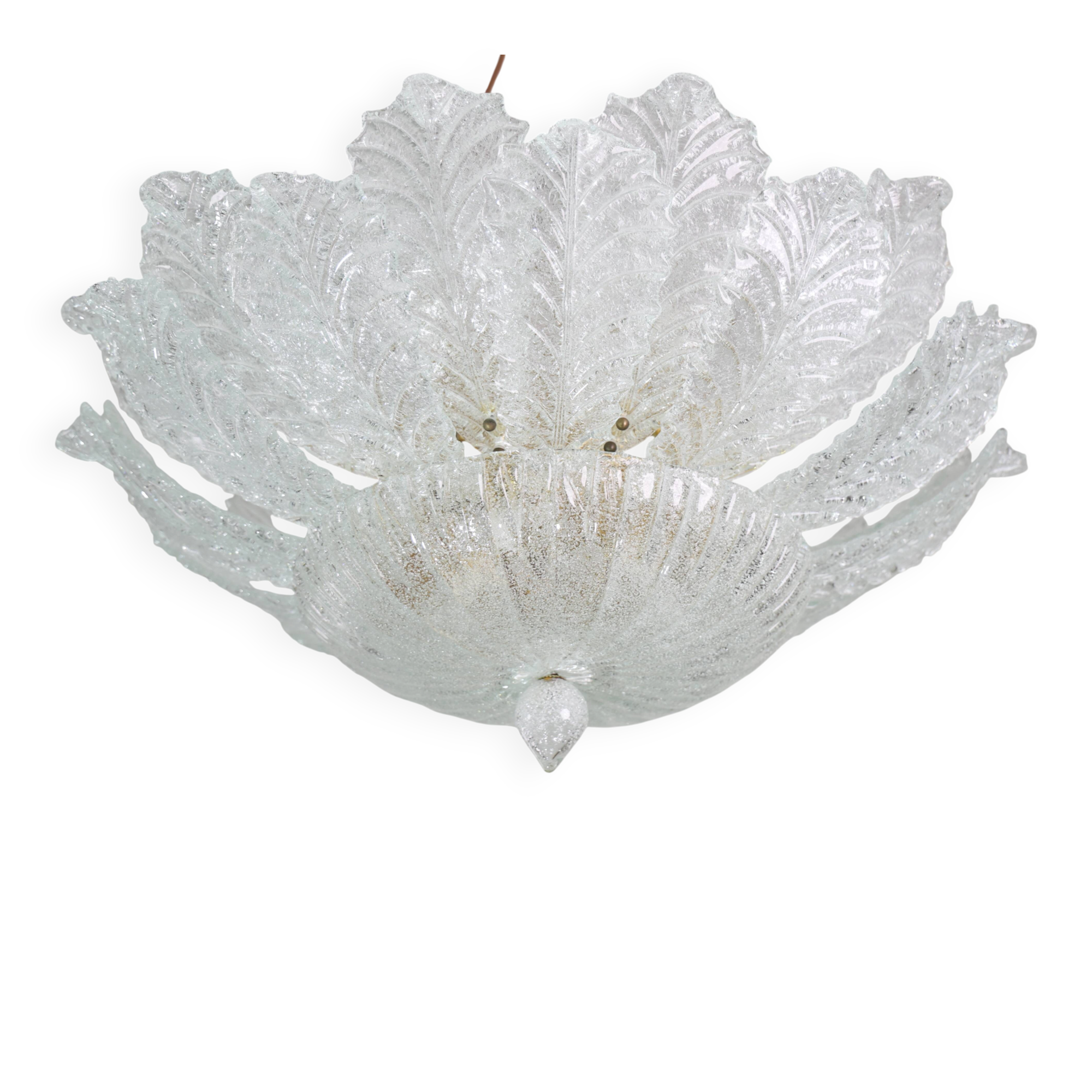 Taormina, Large Size Murano Clear trasparent Vintage Glass Ceiling Light, 1