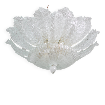 Taormina, Grand Lustre en Verre Transparent Murano Vintage, 1