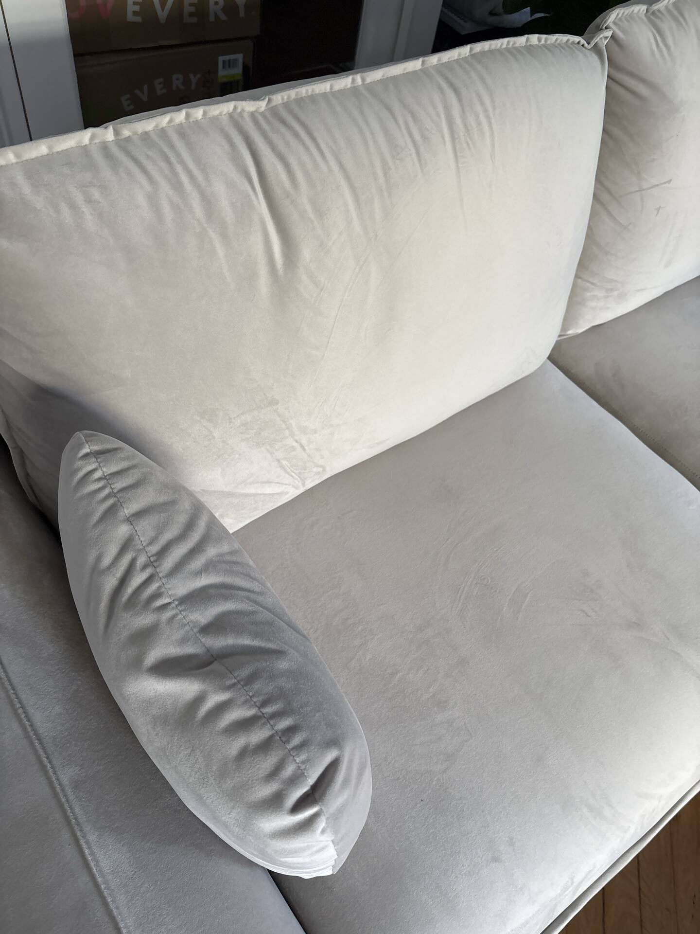 Beige velvet convertible sofa bed sia coco