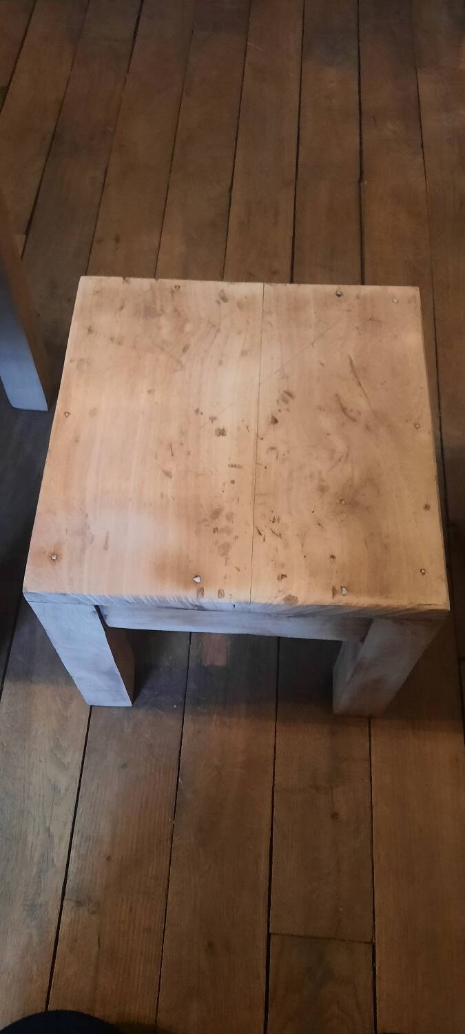 Brutalist wooden bedside tables