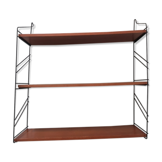 Scandinavian tomado wired wall shelf in teak, 70