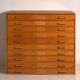 Antique plan cabinet in beech wood – Central Europe, circa 1960