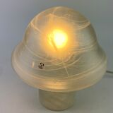 White clear glass peill and putzler mushroom table lamp
