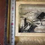 Carved and painted alpine tableau