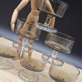 Set of 6 Cavalier Sweden Luminarc smoked champagne glasses