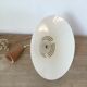Scandinavian pendant lamp in teak and white metal 70s