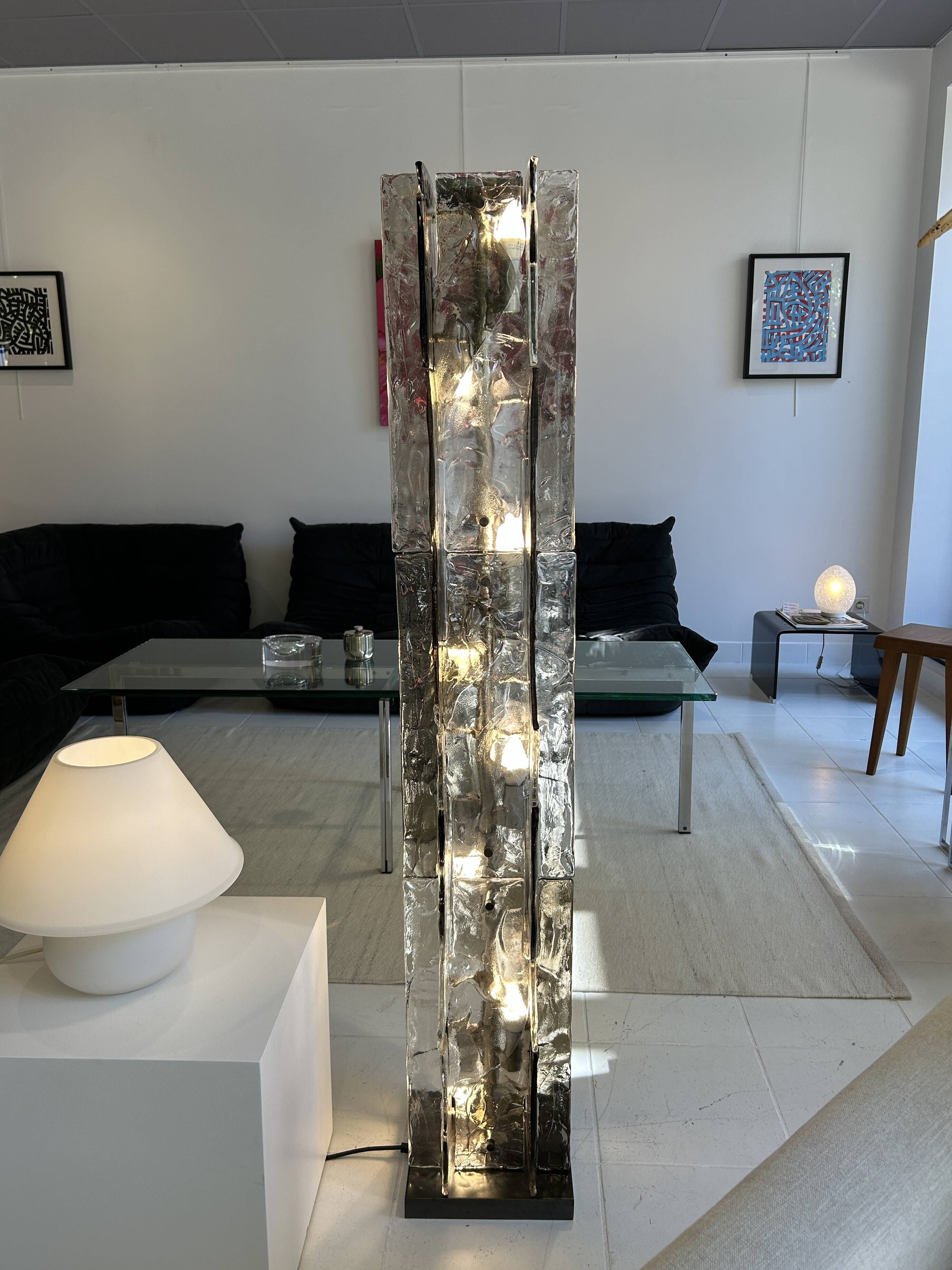 Murano glass floor lamp, Carlo Nason for Mazzega 1970s