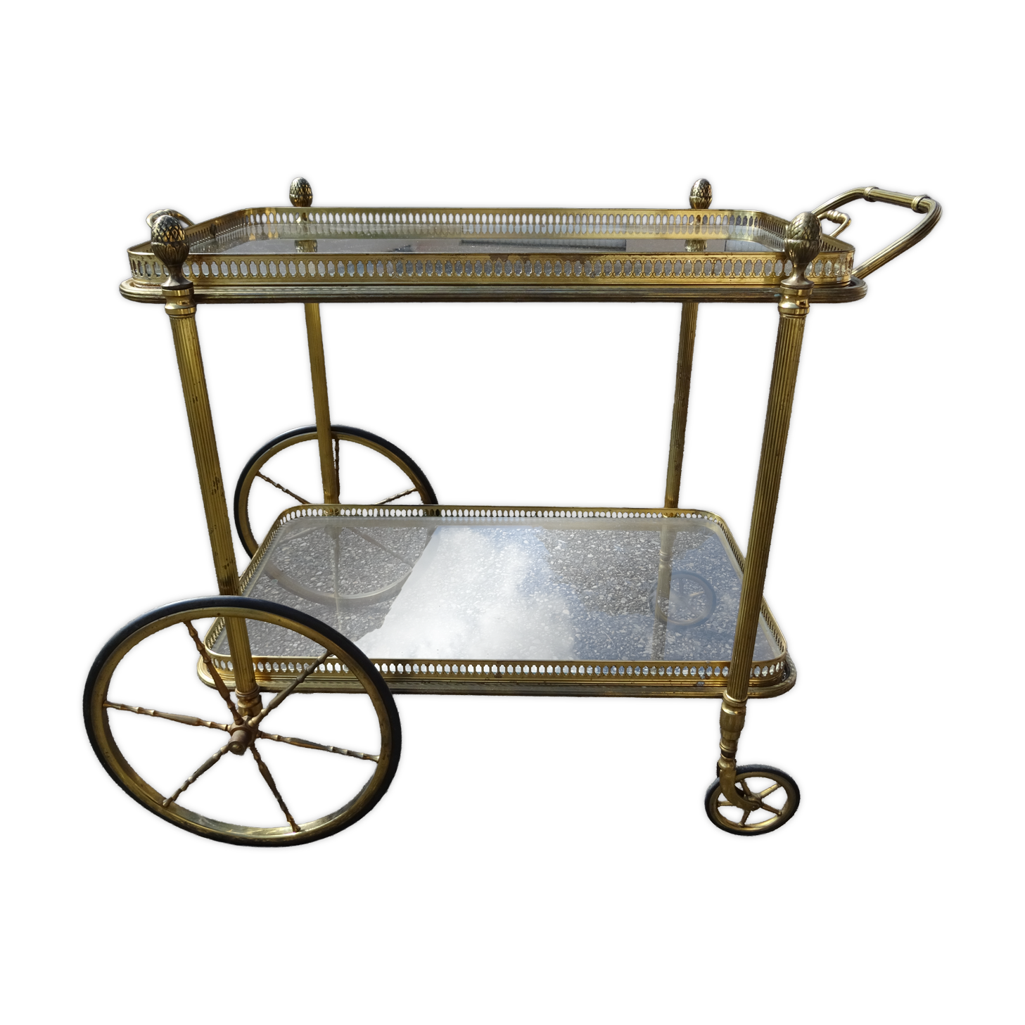 Rolling serving table in neo-classical Louis XVI style.