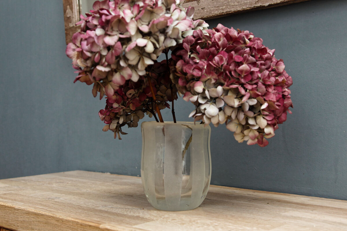 Small blown crystal vase