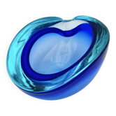 Flavio Poli Seguso Sommerso Cobalt Blue Aquamarine Ashtray