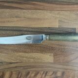 Set of 12 stainless steel knives with horn handles