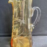 Saint Louis beer service in blown and cut amber crystal – Art Deco