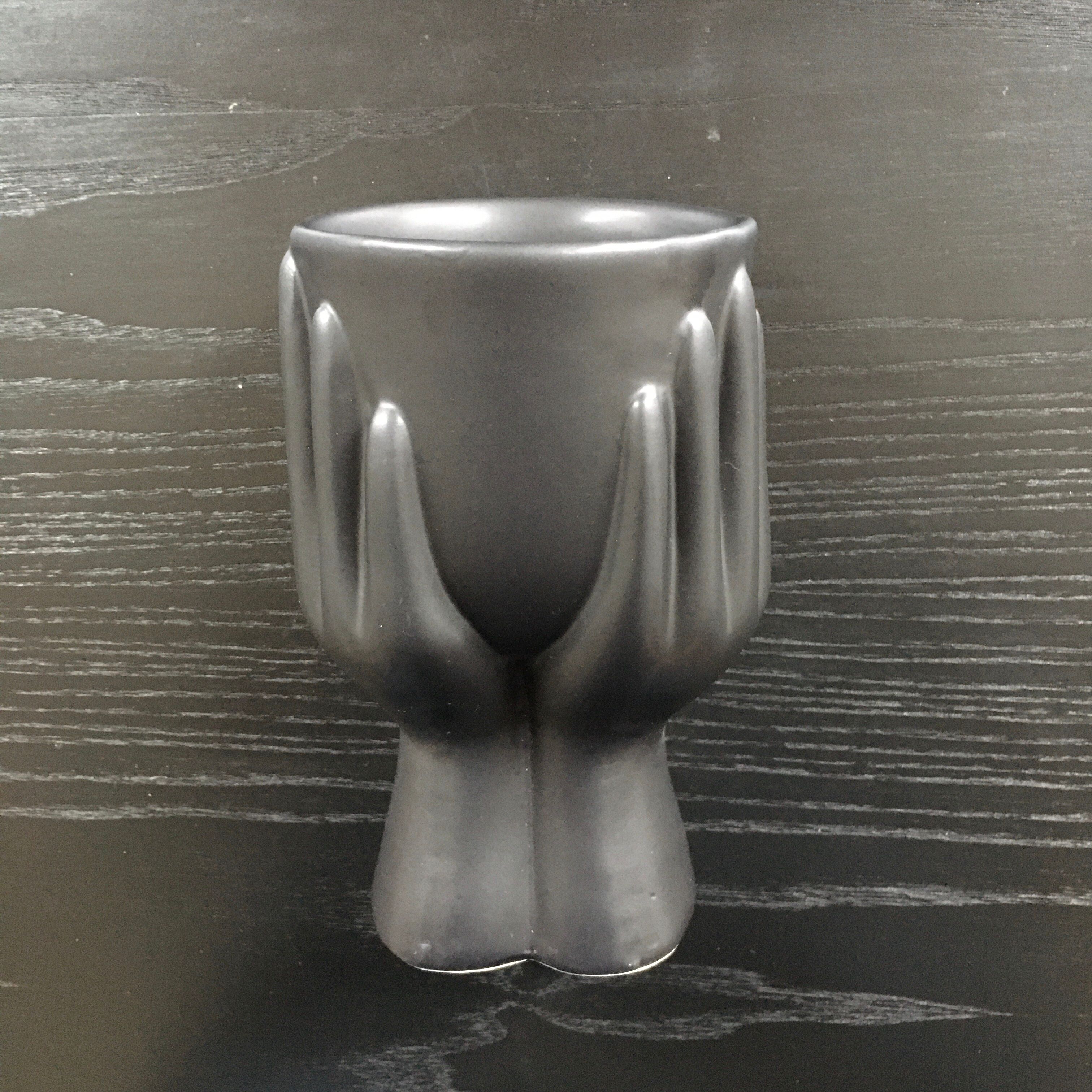 Black hand vase