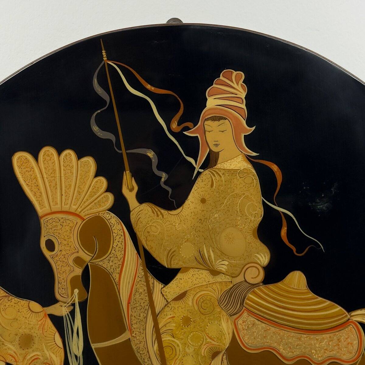 Vintage wooden art panel, Italy, 1963