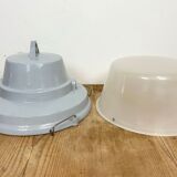 Grey Industrial Cast Aluminium Pendant Lamp, 1980s