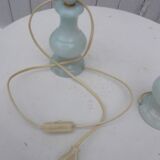 Pair of light blue alabaster lamps