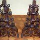 Pair of Art Deco wrought iron andirons
