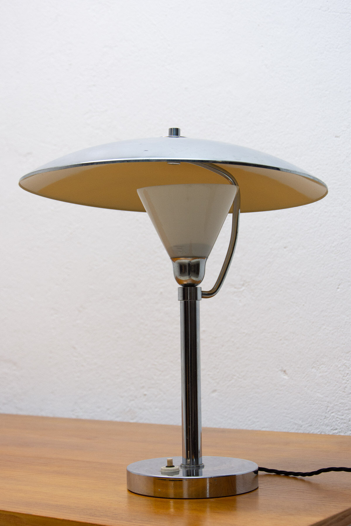 Bauhaus chrome desk lamp, 1940´s, Bohemia