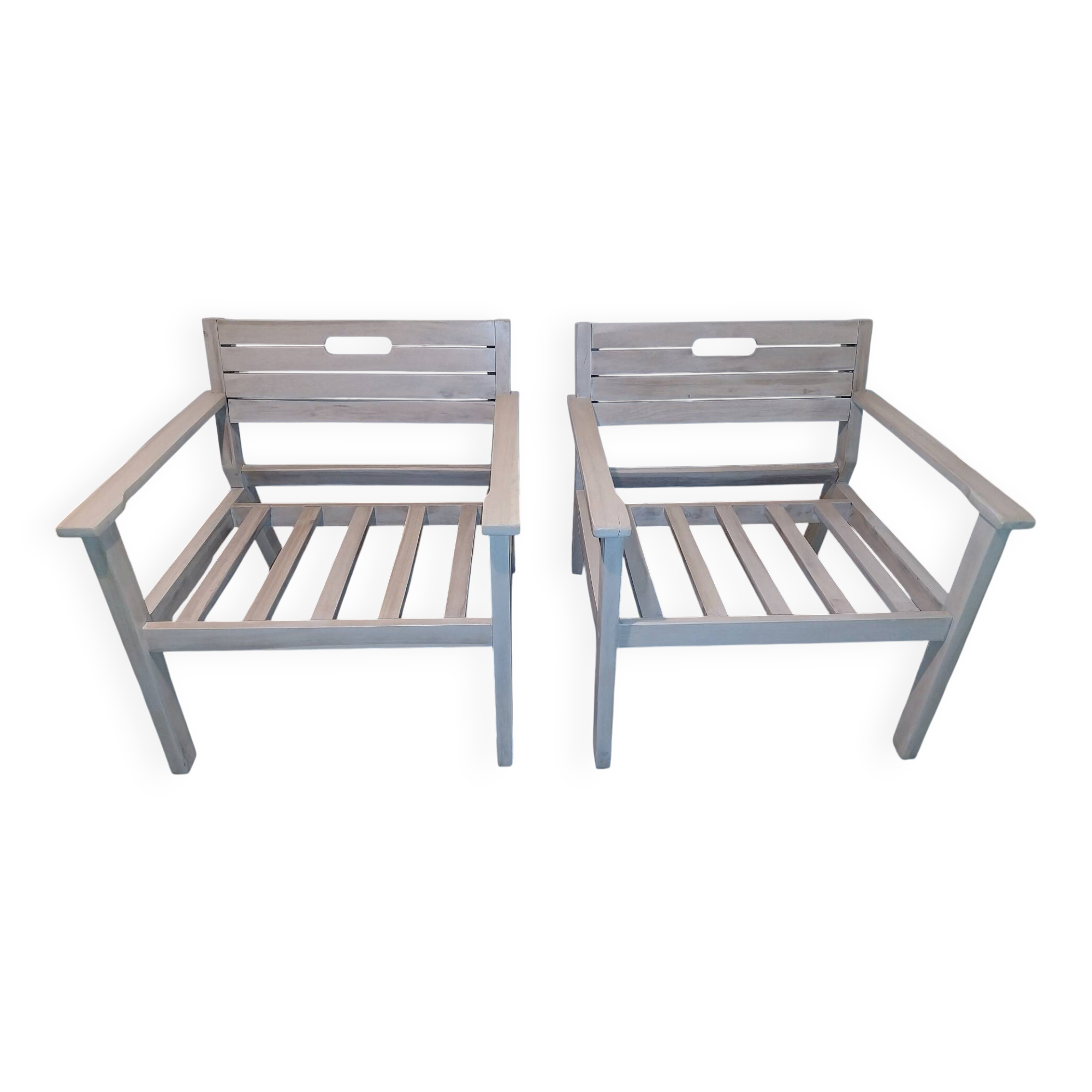 Set of 2 garden armchairs