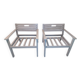 Set of 2 garden armchairs