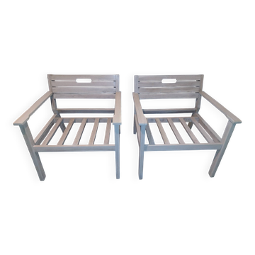Lot de 2 fauteuils de jardin