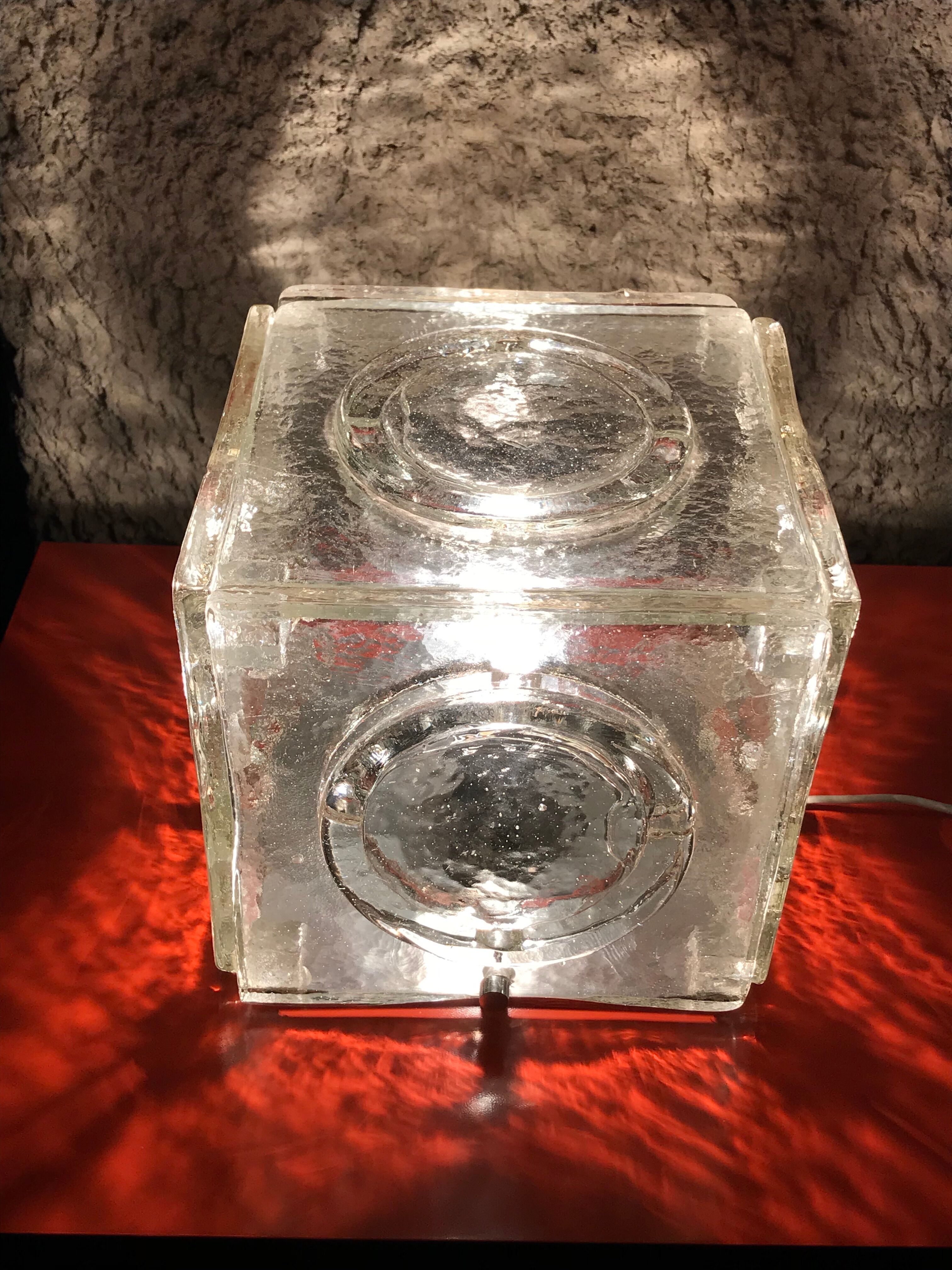 Albano poli luminous cube for poliarte, italy 1968
