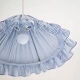 Conical suspension with fine stripes and Emilia "marina" shade.