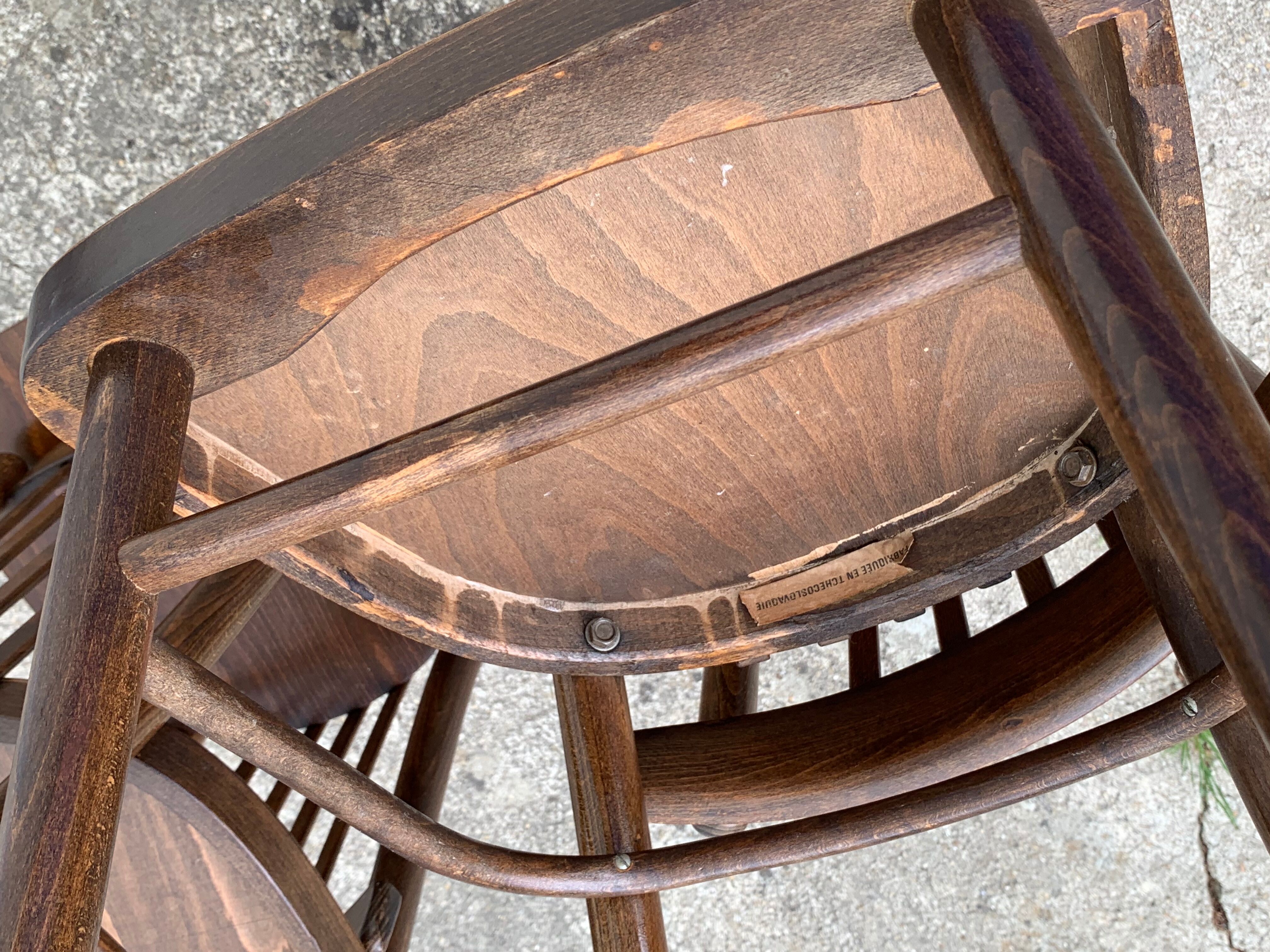 Bistro chairs 1950 made in Czechoslovakia