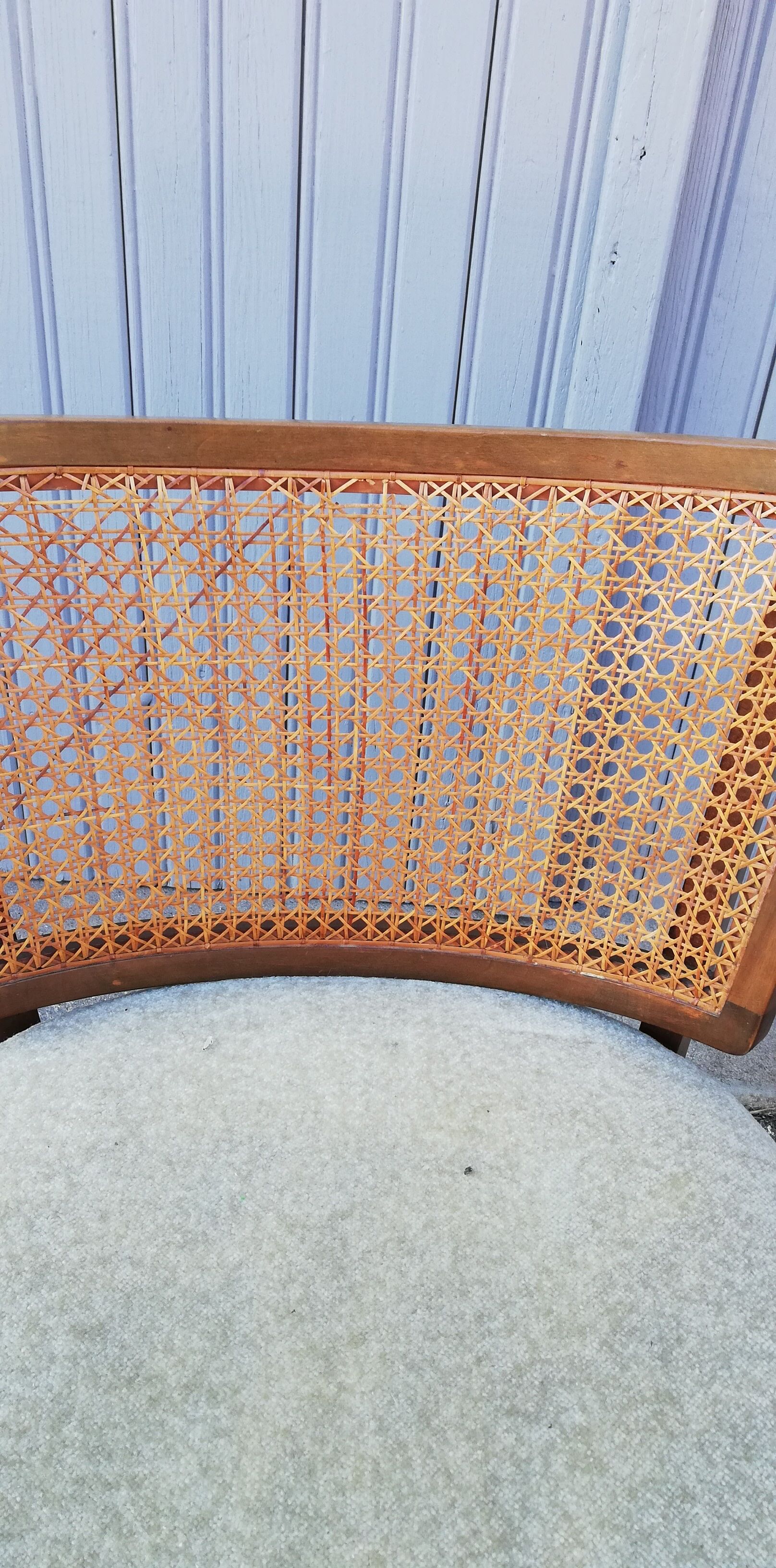 Paire de fauteuils vintage cannage