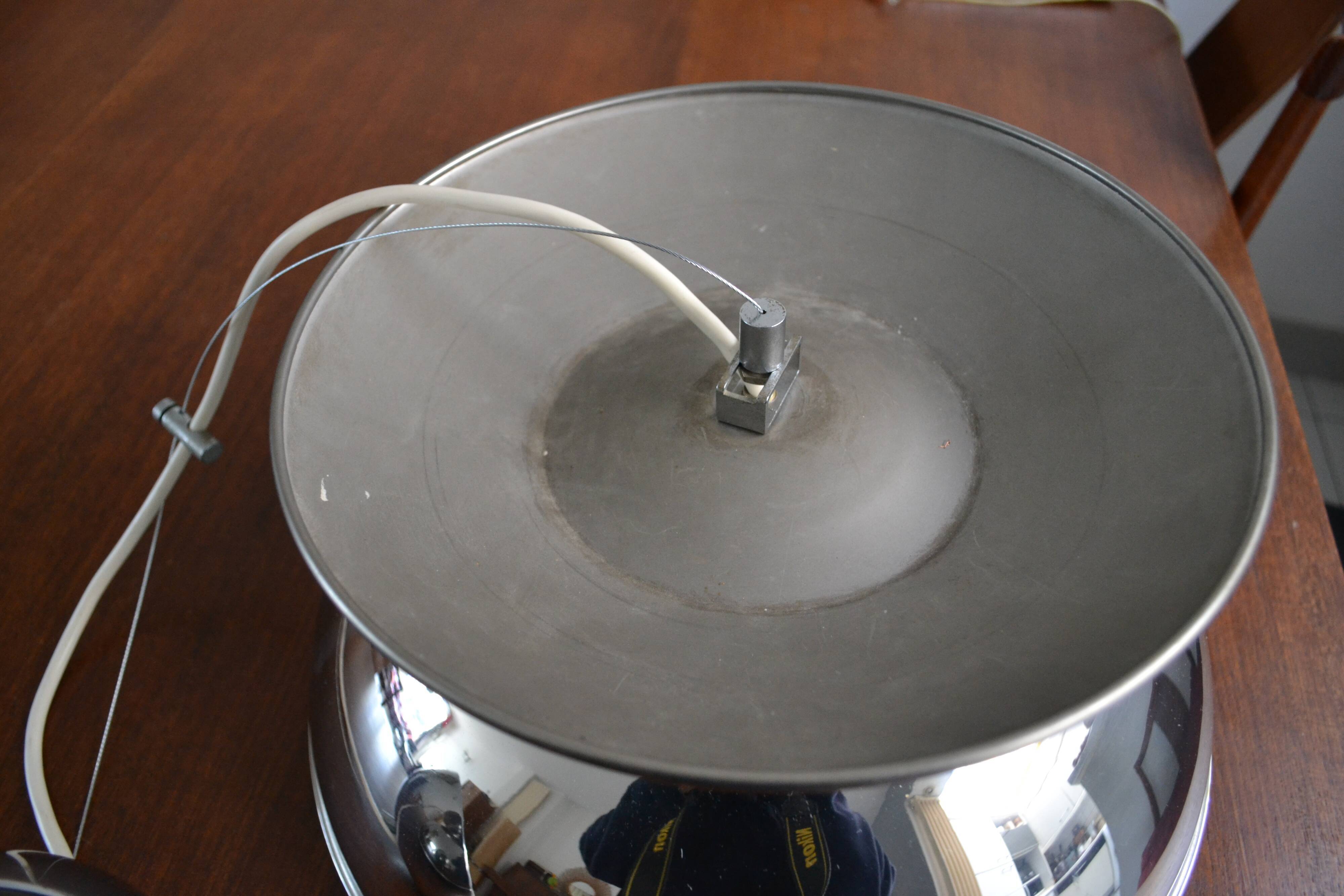 Concentrica pendant light by Harvey Guzzini chrome steel