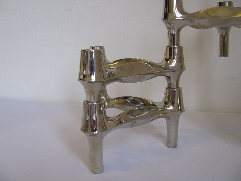 Set Of 5 , 1970s " Bmf " Modular Candle Holders Designed By Fritz Nagel & Ceasar Stoffi