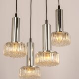 Large glass cascade chandelier designed for Staff Leuchten, Germany, 1970s.