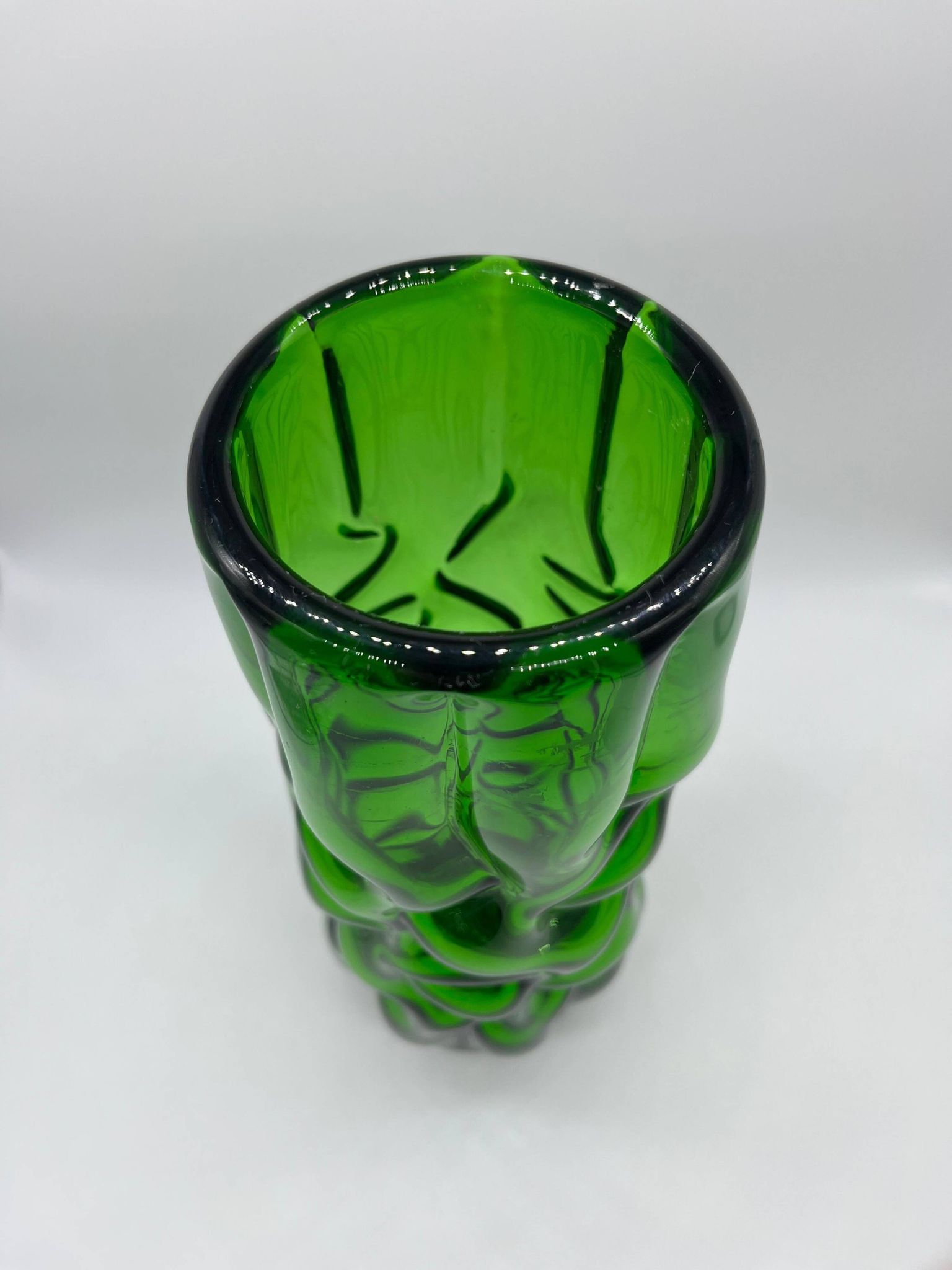 Vintage Murano vase , Emerald Green decorative made in Italy