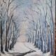 Snow landscape oil on canvas cardboard, unsigned