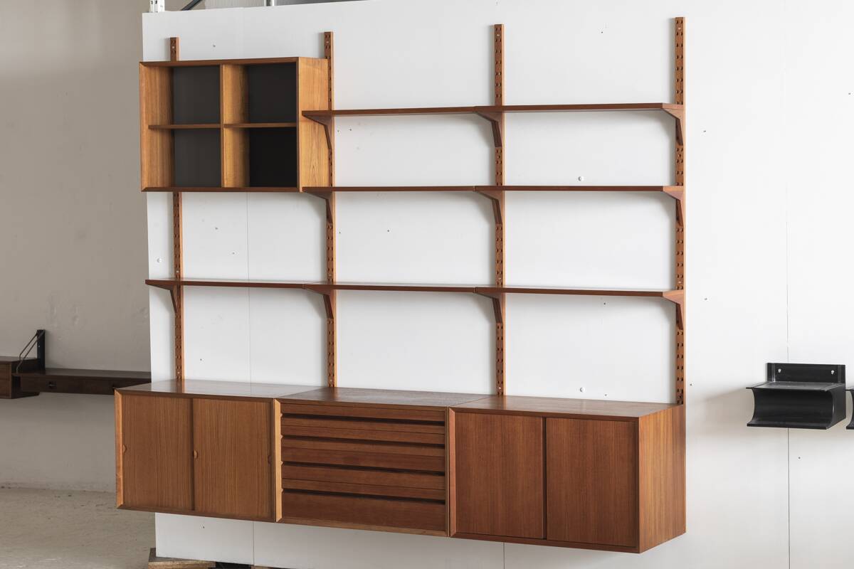 3-piece cado wall unit by poul cadovius for cado, denmark, 1960’s