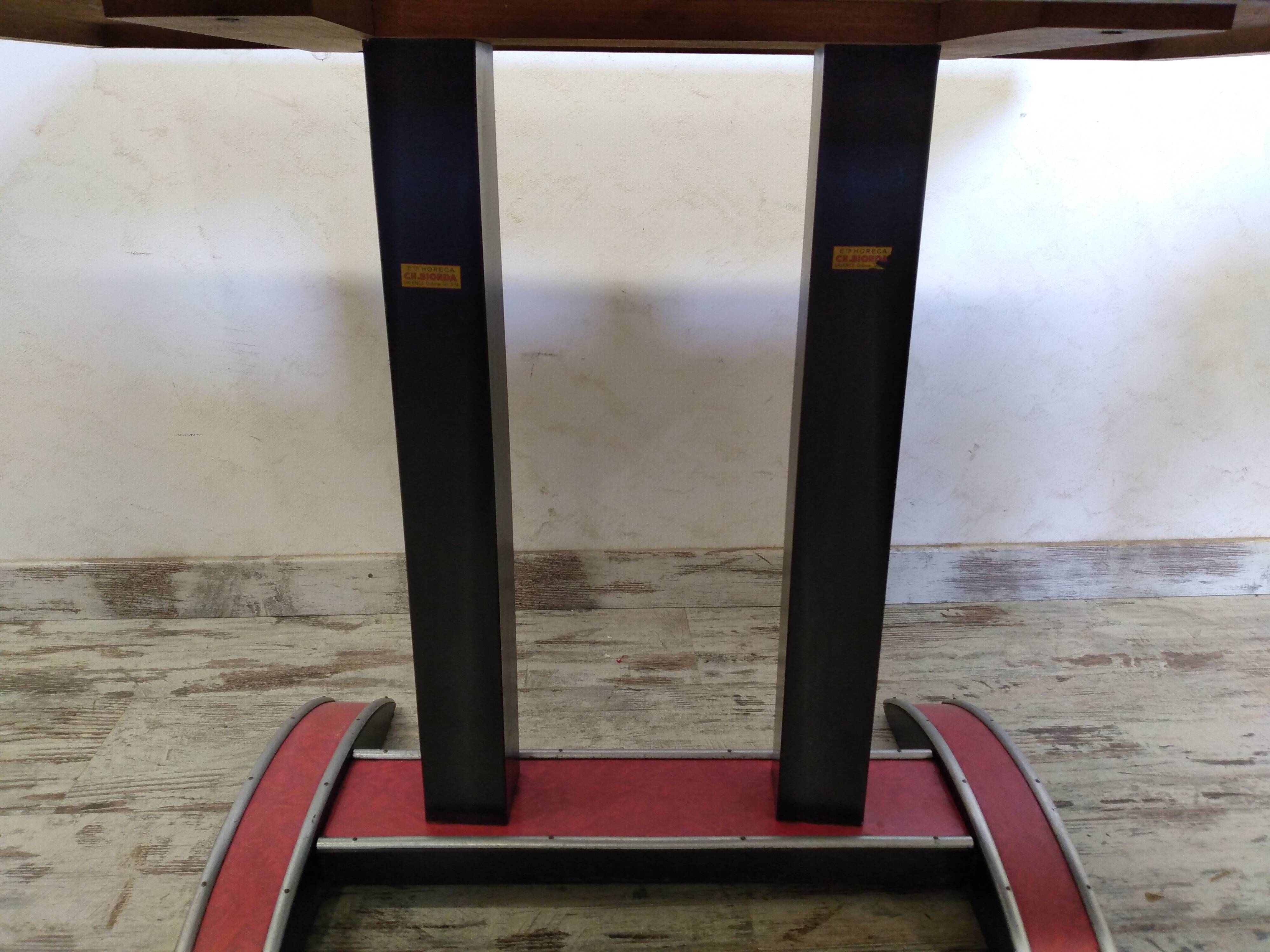 Red bistro table 50s